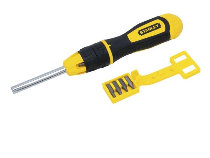Викрутка Stanley Multibit 1/4" бітотримач реверсний, 10 біт, SL,PH,PZ,SQ,Torx набір 11шт