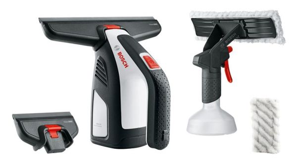 Пилосос Bosch GlassVAC віконний, акумуляторний, 3.6В, 2Аг, контейнер 0.1 Л, 0.7 кг, +насадки і пульв.