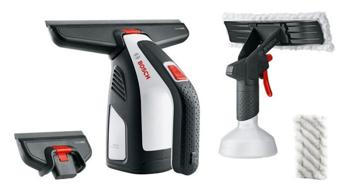 Пилосос Bosch GlassVAC віконний, акумуляторний, 3.6В, 2Аг, контейнер 0.1 Л, 0.7 кг, +насадки і пульв.