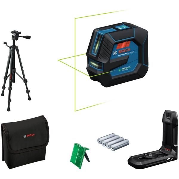 Нівелір лазерний Bosch Professional GLL 20-22 G 3.7В/4АА до 20м ±0.3мм/м зелений промінь чохол штатив IP 65 0.59кг