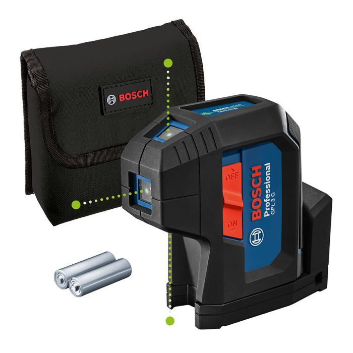 Нівелір лазерний Bosch Professional GPL 3G до 30м ±0.3мм/м зелений промінь чохол 0.35кг
