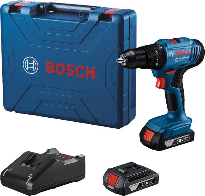 Шурупокрут-дриль ударний акумуляторний Bosch Professional GSB 183-LI 18В 2х2А·год 21-56Нм 374-1815об/хв кейс 1.2кг