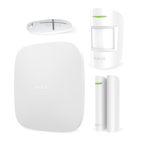Комплект охоронної сигналізації Ajax StarterKit, hub, motionprotect, doorprotect, spacecontrol, jeweller, бездротовий, білий (20288.56.WH1)