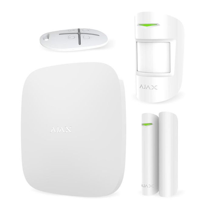 Комплект охоронної сигналізації Ajax StarterKit, hub, motionprotect, doorprotect, spacecontrol, jeweller, бездротовий, білий (20288.56.WH1)