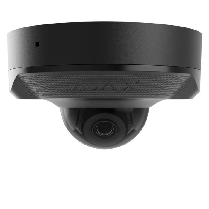 IP-Камера дротова Ajax DomeCam Mini, 8мп, 2.8мм, Poe, True WDR, IP 65, ІЧ 30м, аудіо, кут огляду 100° до 110°, міні купольна, чорна