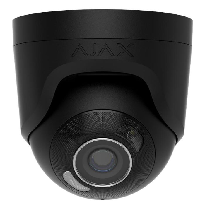 IP-Камера дротова Ajax TurretCam HL black, 8мп, 2.8мм, гібридне підсвічування IR 50м, білий Led 50м, Poe, True WDR, IP 65, ІЧ 50м, аудіо, кут огляду 100° до 110
