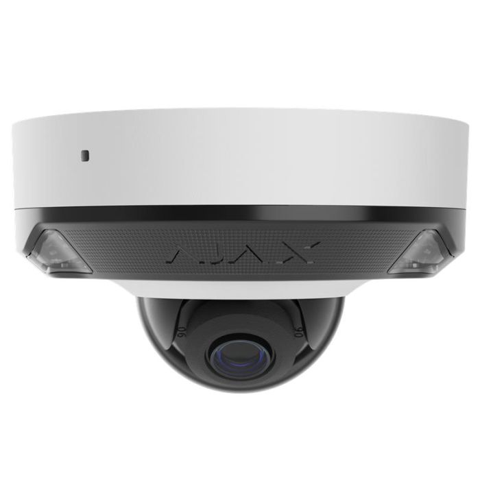 IP-Камера дротова Ajax DomeCam Mini HL white, 5мп, 2.8мм, гібридне підсвічування IR 15м, білий Led 15м, Poe, True WDR, IP 65, ІЧ 15м, аудіо, кут огляду 100° до