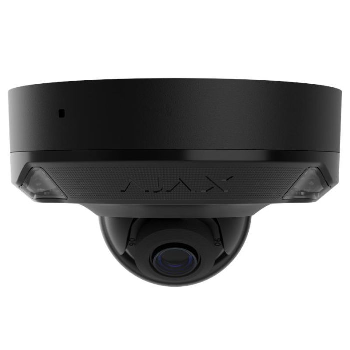 IP-Камера дротова Ajax DomeCam Mini HL black, 5мп, 4мм, гібридне підсвічування IR 15м, білий Led 15м, Poe, True WDR, IP 65, ІЧ 15м, аудіо, кут огляду 75° до 85°