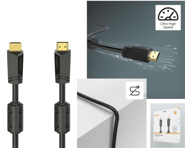 Кабель Hama HDMI (M/M) 10м, 4K, чорний