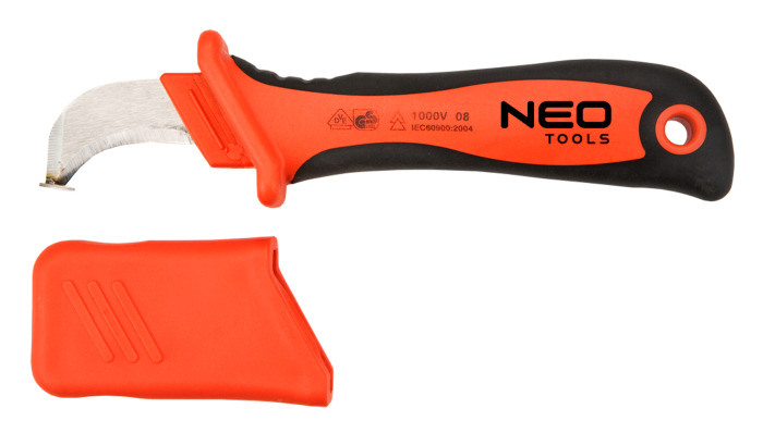 Ніж монтерський Neo Tools, діелектричний, для робіт під напругою 1000В, вигнуте лезо 50мм, 190мм