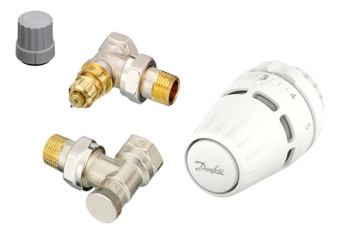 Комплект термостатичний Danfoss Regus RA + RA-FN + RLV-S бокове підкл, 1/2" кутовий