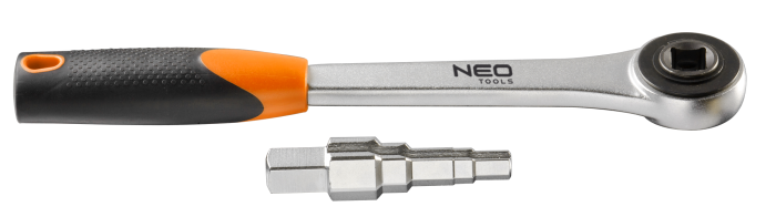 Ключ-тріскачка Neo Tools, 1/2", ступінчастий, для роз'ємних з'єднань, CrV
