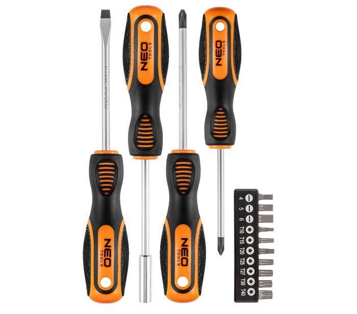 Викрутки Neo Tools 10 біт, SL,PH,Torx, сталь CrV, набір 14шт