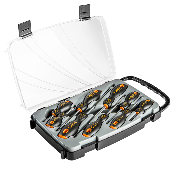 Викрутки Neo Tools SL,PH, сталь S2, кейс, набір 9шт