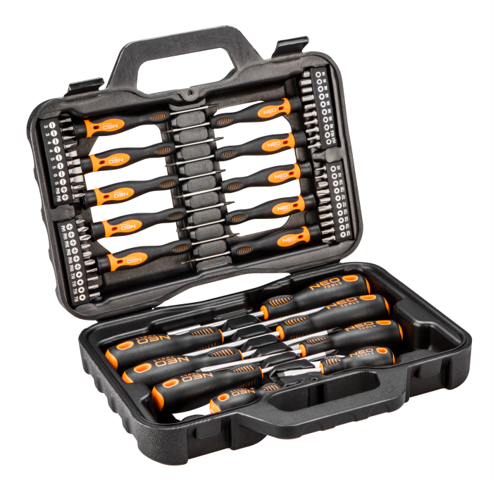 Викрутки Neo Tools 40 біт, SL,PH,Torx,H, сталь S2, кейс, набір 58шт