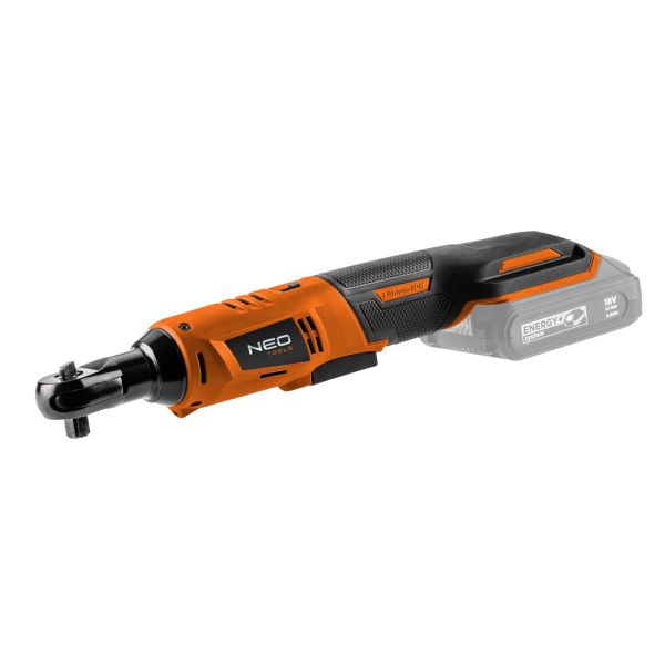Тріскачка акумуляторна Neo Tool Energy+ 18В 60Нм 250об/хв 3/8" адаптер 1/2" 0.89кг без АКБ та ЗП