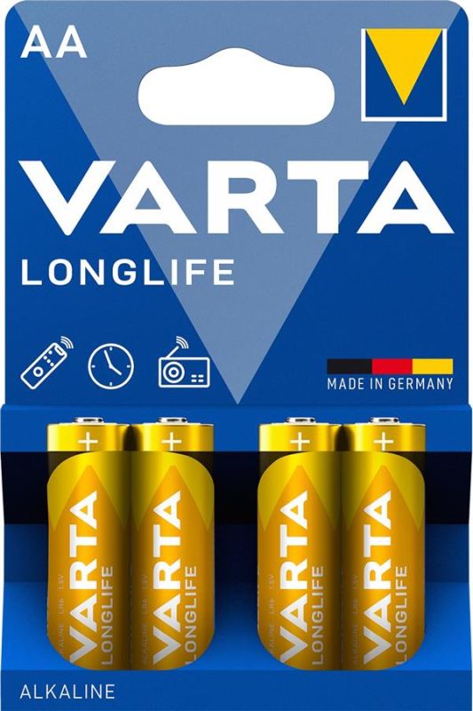 Батарейка Varta Longlife лужна AA блістер, 4 шт