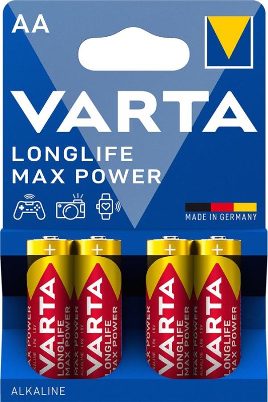 Батарейка Varta Longlife Max Power AA  блістер, 4 шт