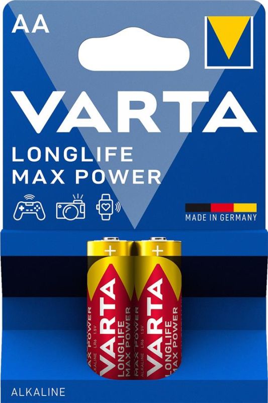 Батарейка Varta Longlife Max Power лужна AA блістер, 2 шт