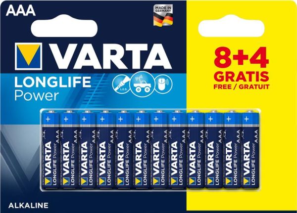 Батарейка Varta Longlife Power лужна AAA  блістер, 12 шт