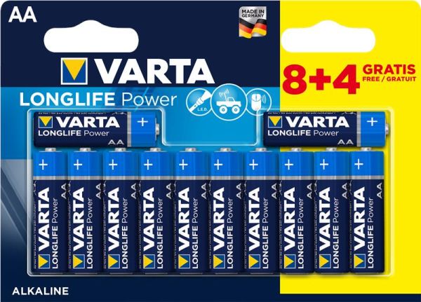 Батарейка Varta Longlife Power  лужна AA блістер, 12 шт