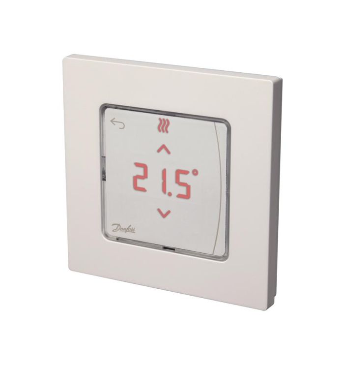 Терморегулятор Danfoss Icon2 RT, Display, +5...35 °C, програмований, дротовий, накладний, 24В, білий