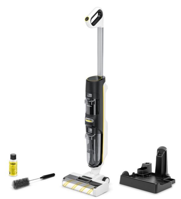 Пилосос Karcher безпровідний FCV 4, 180Вт, конт пил -0.45л, вода -0.75л, автон. робота до 45хв, вага-4.1кг, білий