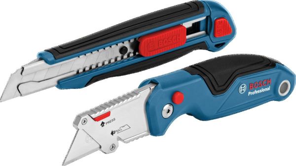 Ніж будівельний Bosch Professional складний трапецієподібний корпус пластик, сегментований корпус пластик, набір 2шт