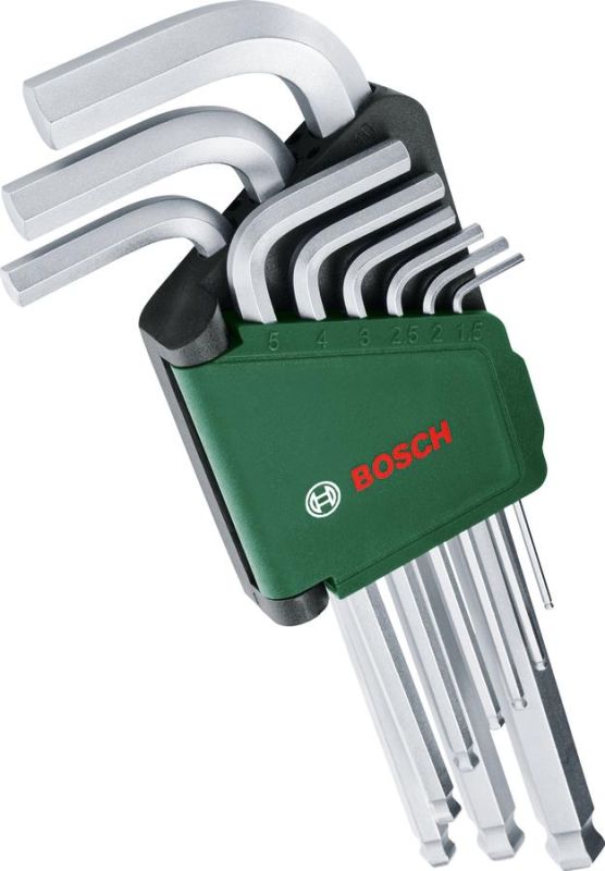 Ключі шестигранні Bosch, кулястий наконечник, набір 9шт
