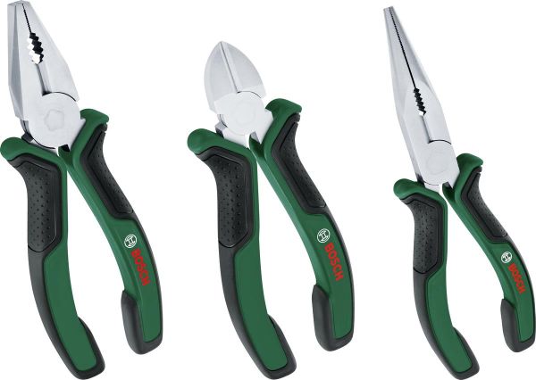 Плоскогубці Bosch комбіновані, подовжені, бокорізи, набір 3шт