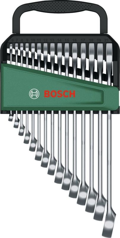 Ключі гайкові Bosch, комбіновані, 6-21мм, CrV, набір 15шт