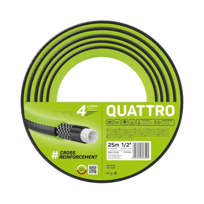 Шланг садовий Cellfast QUATTRO 1/2" 25м 4 шари до 20бар -10…+50°C