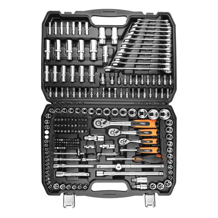 Набір інструментів Neo Tools, 1/2", 1/4", 3/8", CrV, 216шт