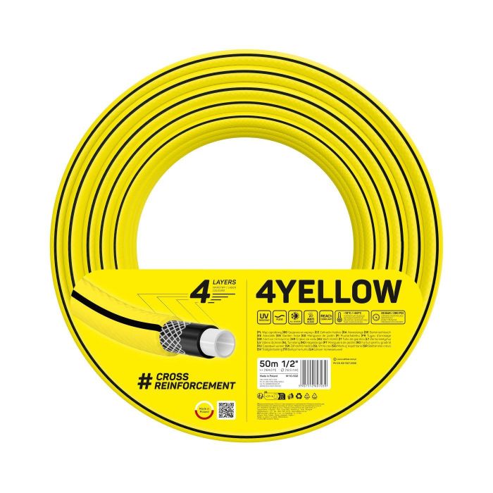 Шланг садовий Cellfast 4YELLOW 1/2" 50м 4 шари до 20бар -10…+50°C