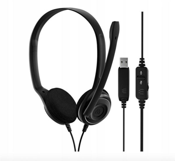 Гарнітура Комп`ютерна стерео On-Ear EPOS PC 8 Chat, USB, односпрямований, 2м, Чорний