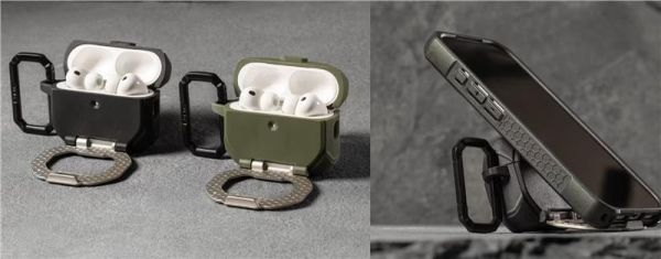 Чохол UAG для AirPods Pro (Gen 3, 2025) with Built-in Phone Stand, Monarch, Black/Silver
