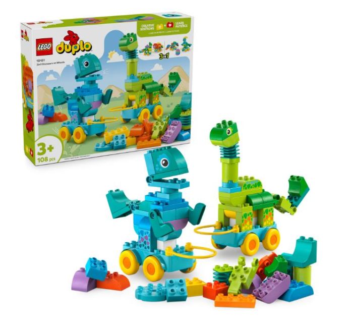 Конструктор LEGO DUPLO Town Динозаври на колесах 3в1