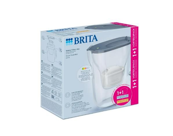Фільтр-глечик Brita Style Essential MXPro 2.4л (1.4л очищеної води) + 2 картриджа сіро-блакитний