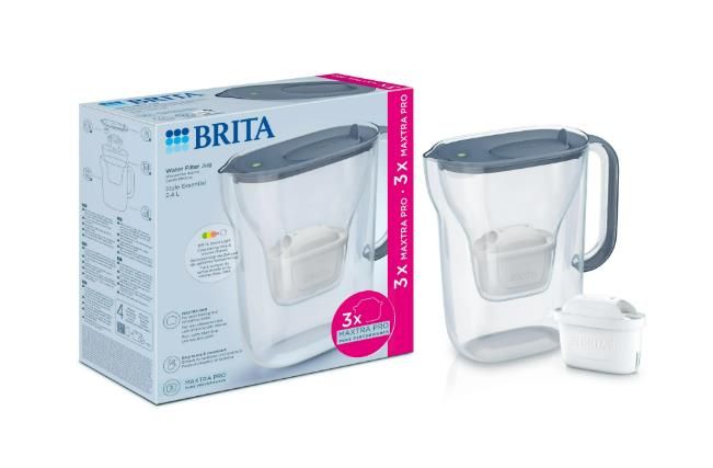 Фільтр-глечик Brita Style Essential MXPro 2.4л (1.4л очищеної води) + 3 картриджа сіро-блакитний