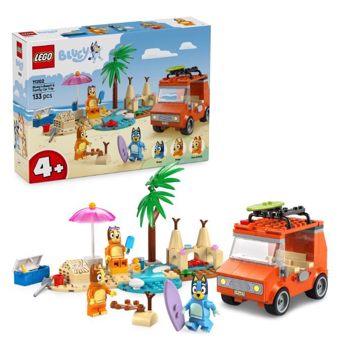 Конструктор LEGO Bluey Пляж і сімейна поїздка на автомобілі Блуї