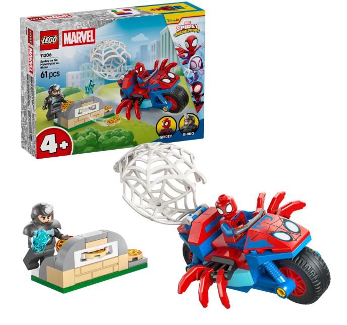 Конструктор LEGO Spidey Павук на мотоциклі проти Носорога