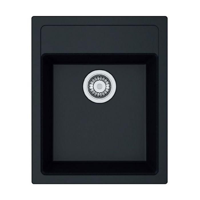 Мийка кухонна Franke Sirius, тектонайт, прямокутник, з крилом, 430х530х200мм, чаша - 1, накладна, SID 610-40, чорний матовий
