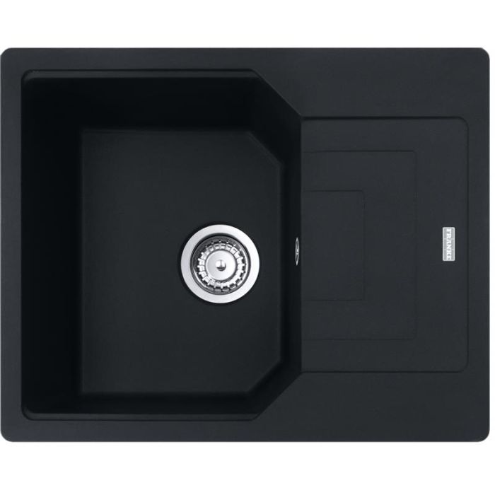 Мийка кухонна Franke Urban, фраграніт, прямокутник, з крилом, 620х500х220мм, чаша - 1, врізна, оборотна, UBG 611-62, чорний матовий