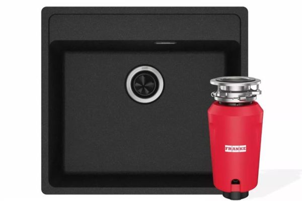 Комплект - мийка MRG 610-52 TL фраграніт, онікс, 114.0668.867 і подрібнювач харч. відходів SLIM 50, 134.0715.098, вкл. Сифон