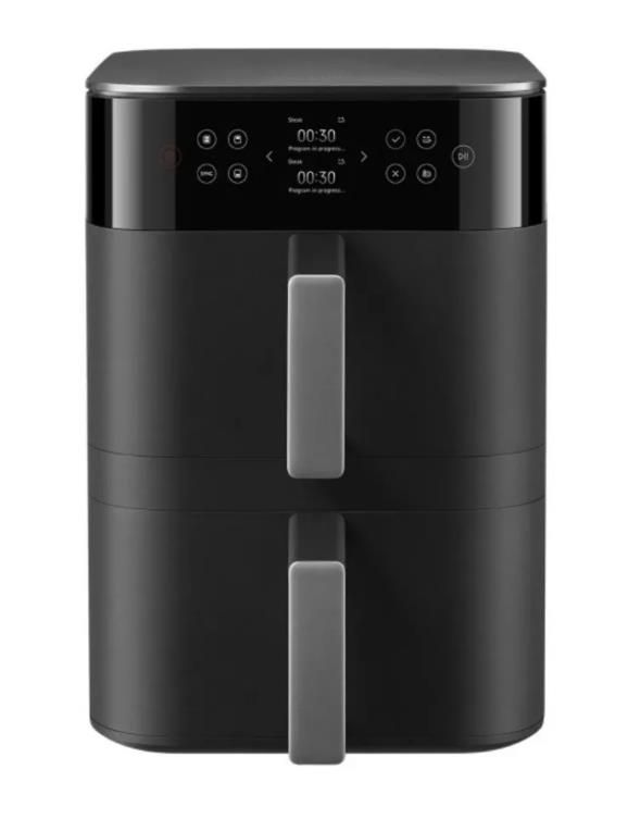 Мультипіч Xiaomi Smart Double Stack Air Fryer 12L 2800Вт, чаша-12л, енсорне керування, чорний