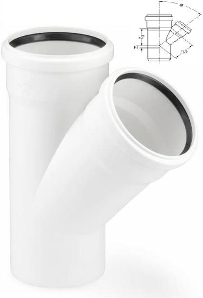 Трійник каналізаційний Rehau Raupiano Plus, 50-50мм, 87°, поліпропілен, білий