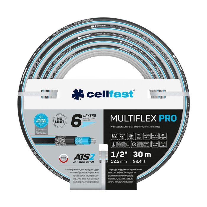 Шланг садовий Cellfast MULTIFLEX PRO 1/2" 30м 6 шарів до 35бар -20…+65°C
