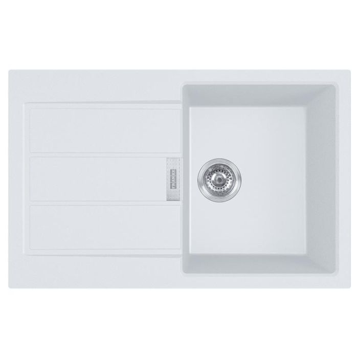 Мийка кухонна Franke Sirius, тектонайт, прямокутник, з крилом, 780х500х200мм, чаша - 1, накладна, 2 S2D 611-78 , білий