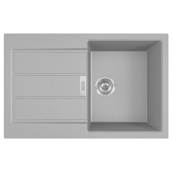Мийка кухонна Franke Sirius, тектонайт, прямокутник, з крилом, 780х500х200мм, чаша - 1, накладна, 2 S2D 611-78 , сірий