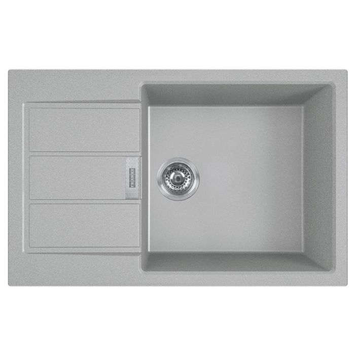 Мийка кухонна Franke Sirius, тектонайт, прямокутник, з крилом, 780х500х200мм, чаша - 1, накладна, S2D 611-78 XL , сірий